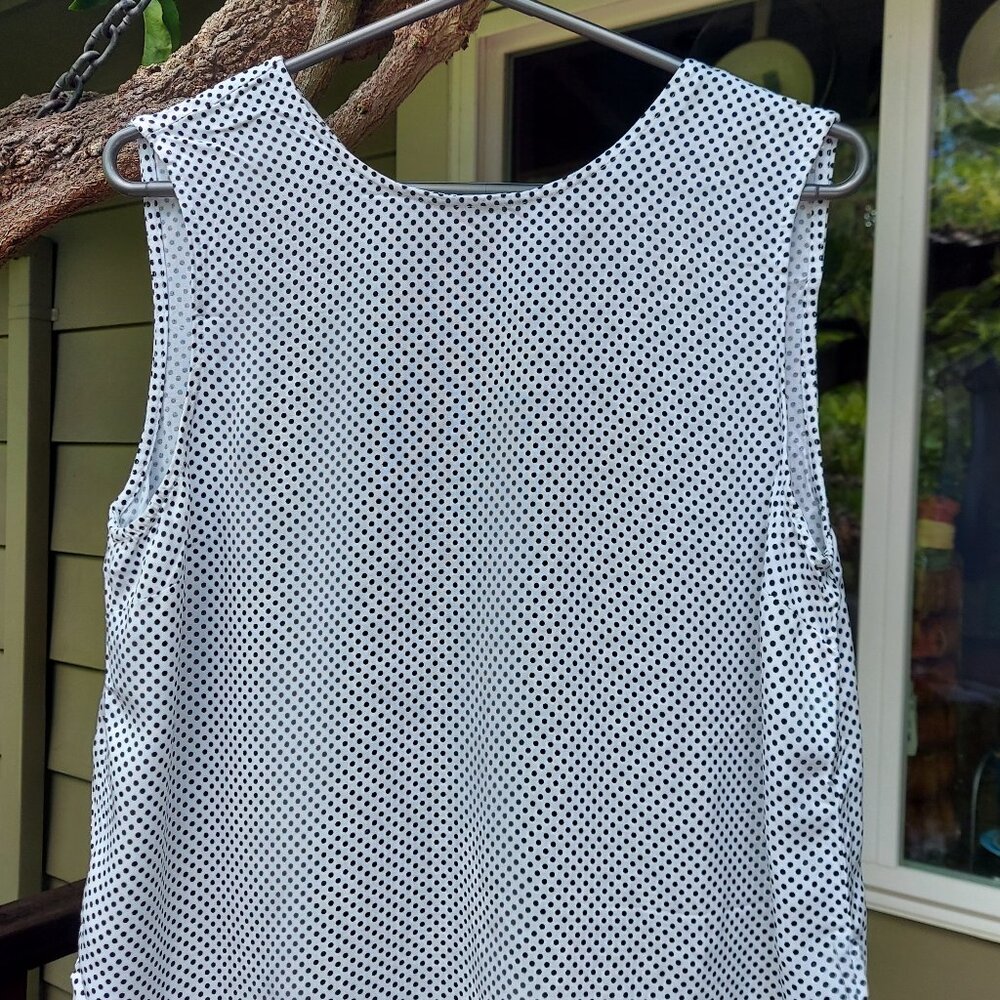 Black & White Polka-Dot No-Sleeve POPSUGAR Shirt